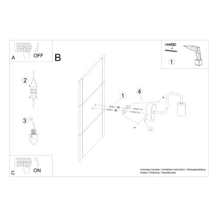 Wall lamp VECTOR 1xE27/15W/230V black
