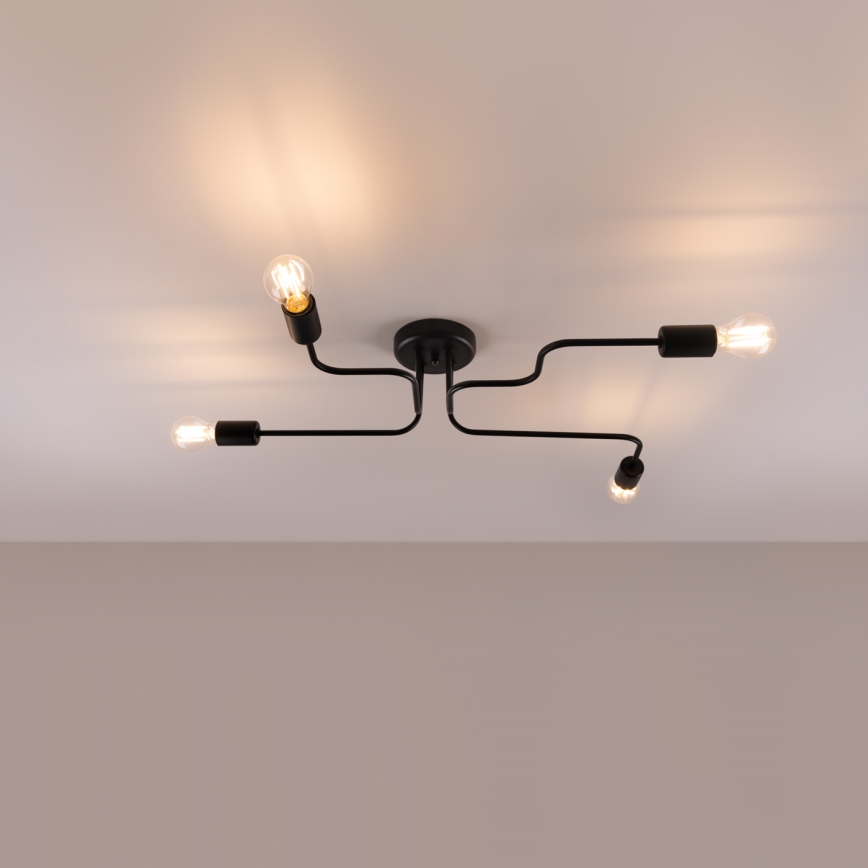 Surface-mounted chandelier VECTOR 4xE27/15W/230V black