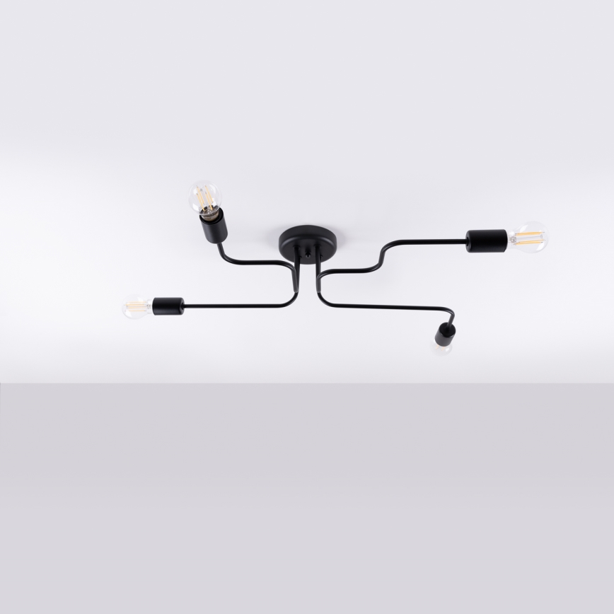 Surface-mounted chandelier VECTOR 4xE27/15W/230V black