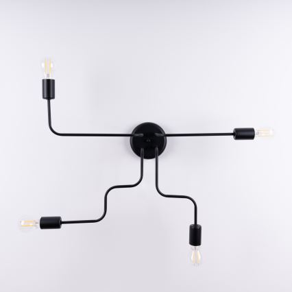 Surface-mounted chandelier VECTOR 4xE27/15W/230V black