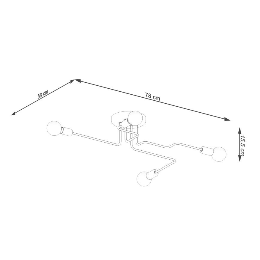 Surface-mounted chandelier VECTOR 4xE27/15W/230V black