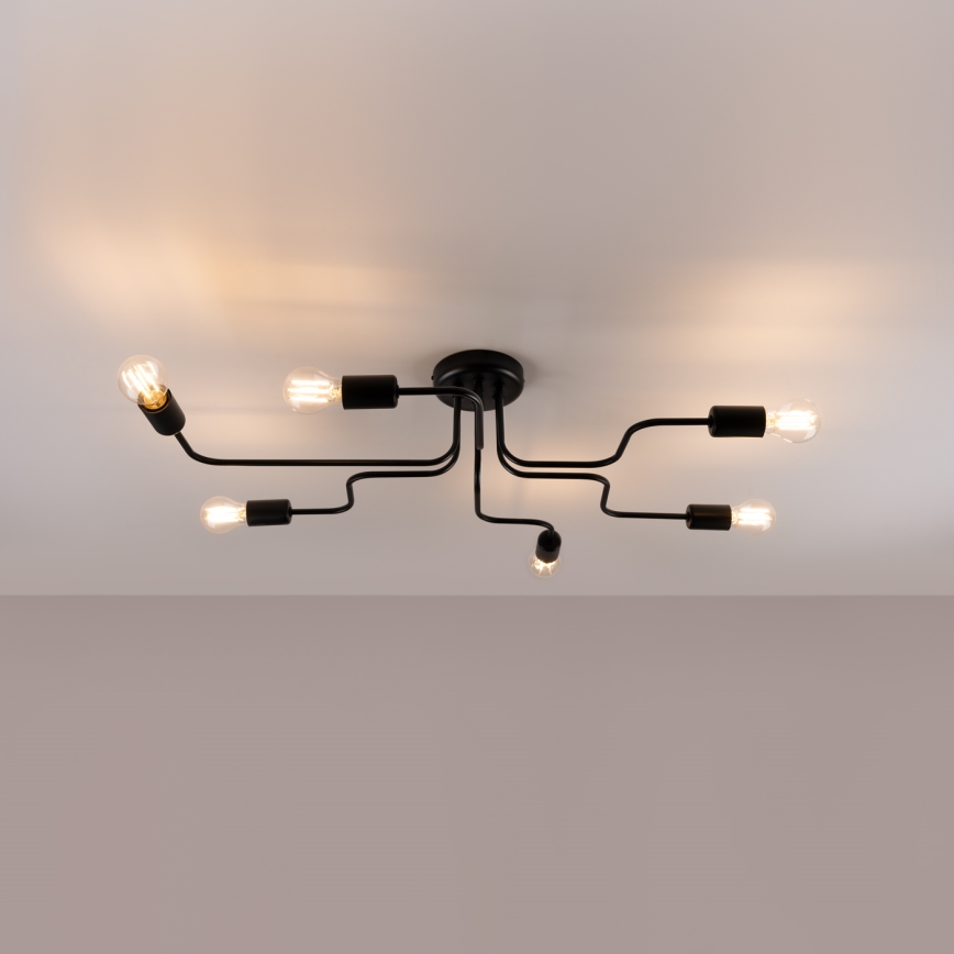 Surface-mounted chandelier VECTOR 6xE27/15W/230V black