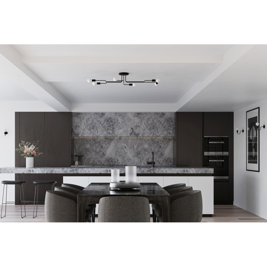 Surface-mounted chandelier VECTOR 6xE27/15W/230V black