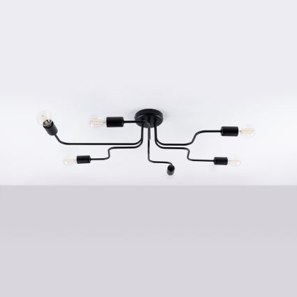 Surface-mounted chandelier VECTOR 6xE27/15W/230V black