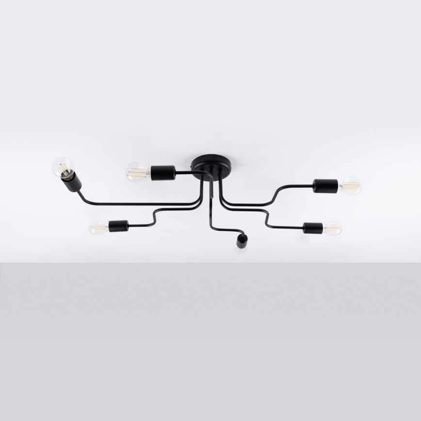 Surface-mounted chandelier VECTOR 6xE27/15W/230V black