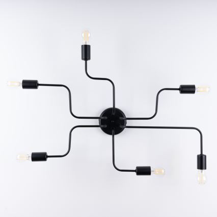 Surface-mounted chandelier VECTOR 6xE27/15W/230V black