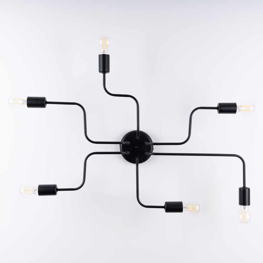 Surface-mounted chandelier VECTOR 6xE27/15W/230V black