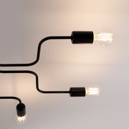 Surface-mounted chandelier VECTOR 6xE27/15W/230V black