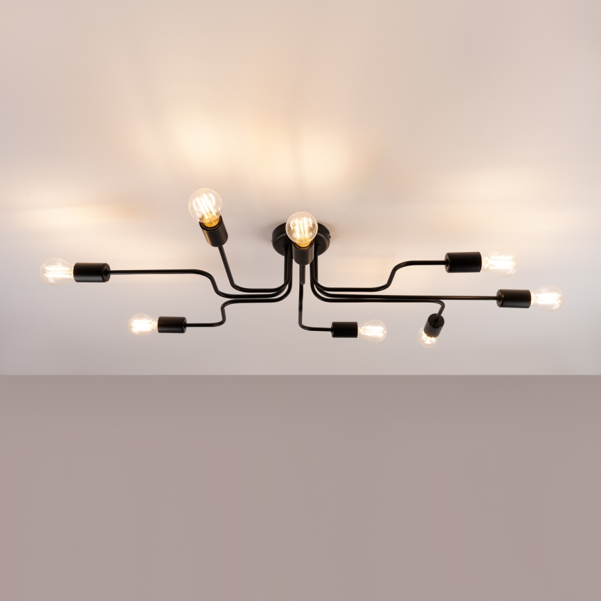 Surface-mounted chandelier VECTOR 8xE27/15W/230V black