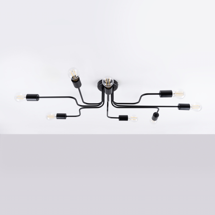 Surface-mounted chandelier VECTOR 8xE27/15W/230V black