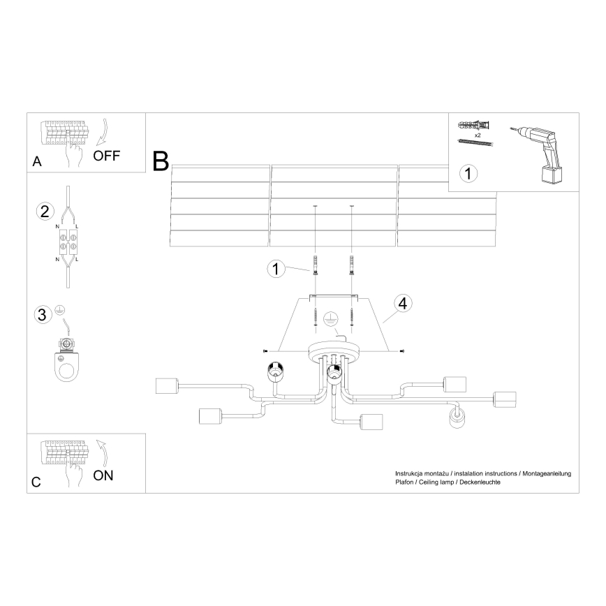 Surface-mounted chandelier VECTOR 8xE27/15W/230V black