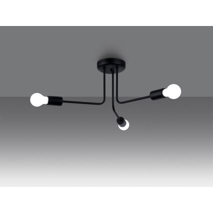 Chandelier on a pole NORAH 3xE27/15W/230V black