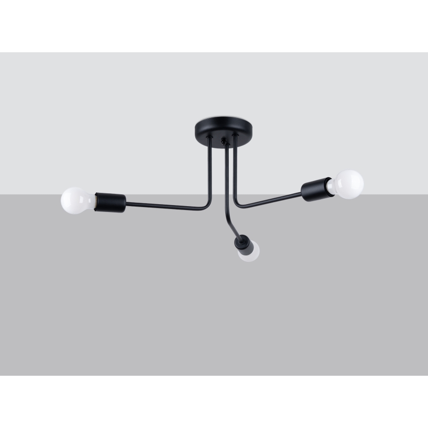 Chandelier on a pole NORAH 3xE27/15W/230V black