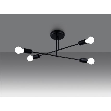 Chandelier on a pole NORAH 4xE27/15W/230V black