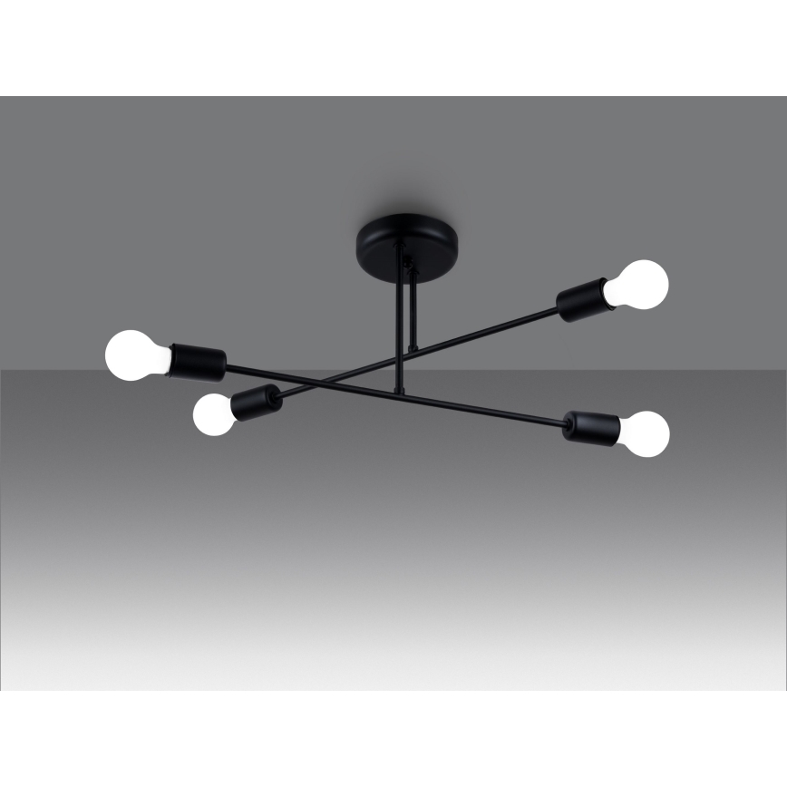 Chandelier on a pole NORAH 4xE27/15W/230V black