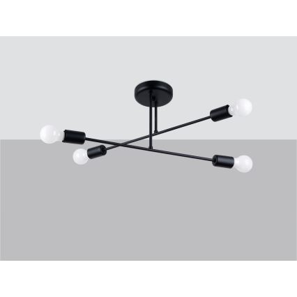 Chandelier on a pole NORAH 4xE27/15W/230V black