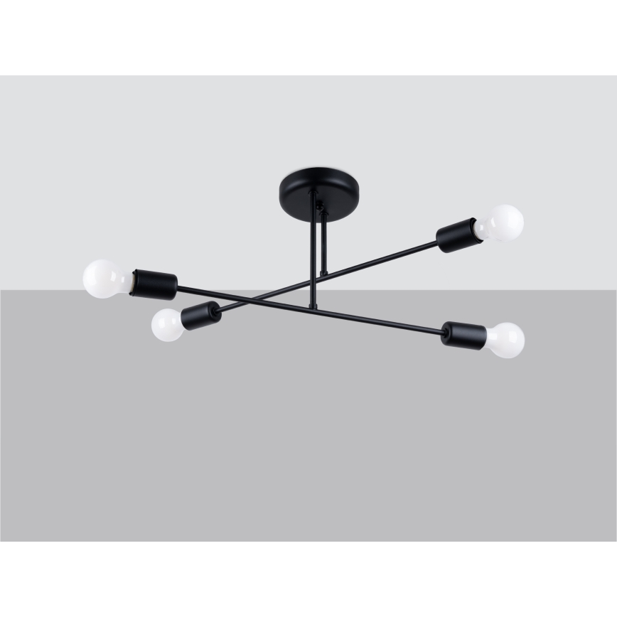 Chandelier on a pole NORAH 4xE27/15W/230V black
