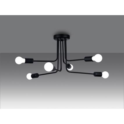 Chandelier on a pole NORAH 6xE27/15W/230V black