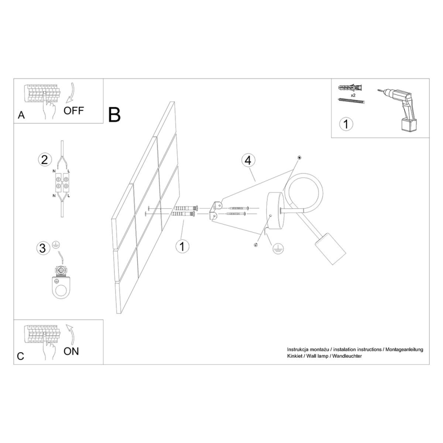 Wall lamp LEVAR 1xE27/15W/230V black