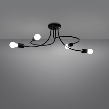 Chandelier on a pole LEVAR 4xE27/15W/230V black