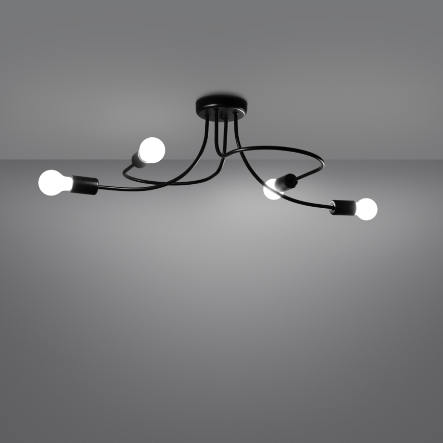 Chandelier on a pole LEVAR 4xE27/15W/230V black