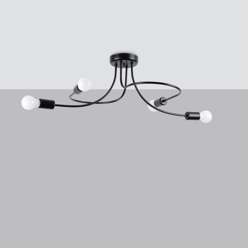 Chandelier on a pole LEVAR 4xE27/15W/230V black