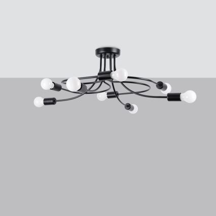Chandelier on a pole LEVAR 8xE27/15W/230V black