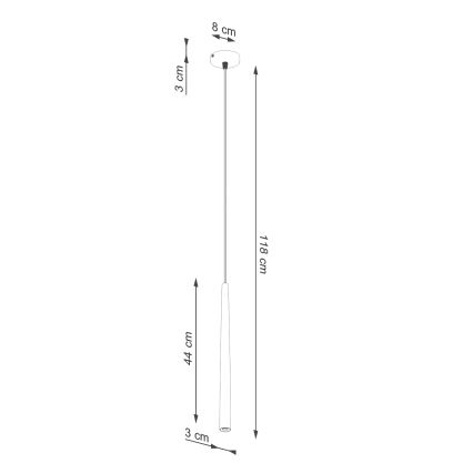 Chandelier on a string BLISS 1xG9/8W/230V black
