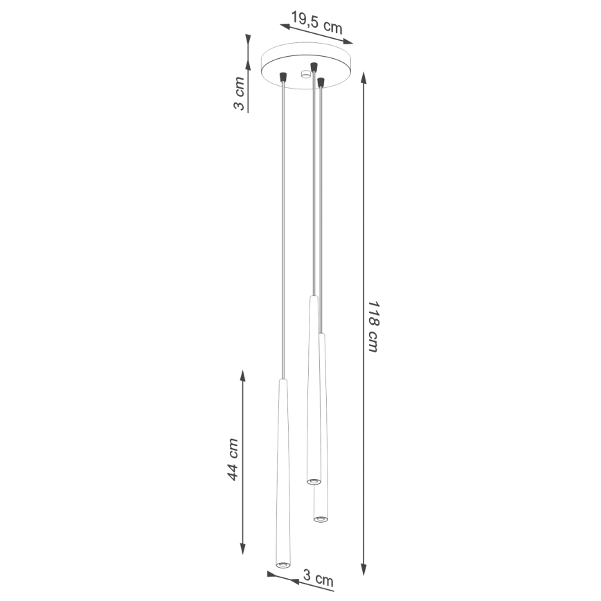 Chandelier on a string BLISS 3xG9/8W/230V black