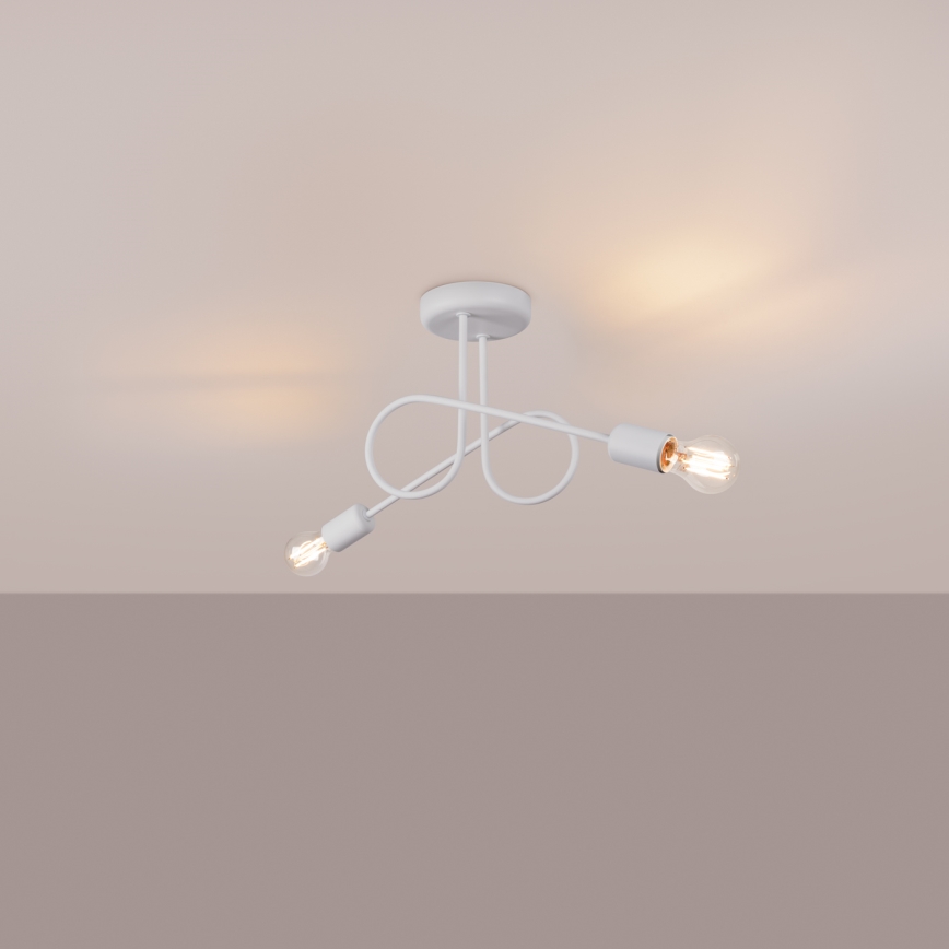 Surface-mounted chandelier LOOP 2xE27/15W/230V white