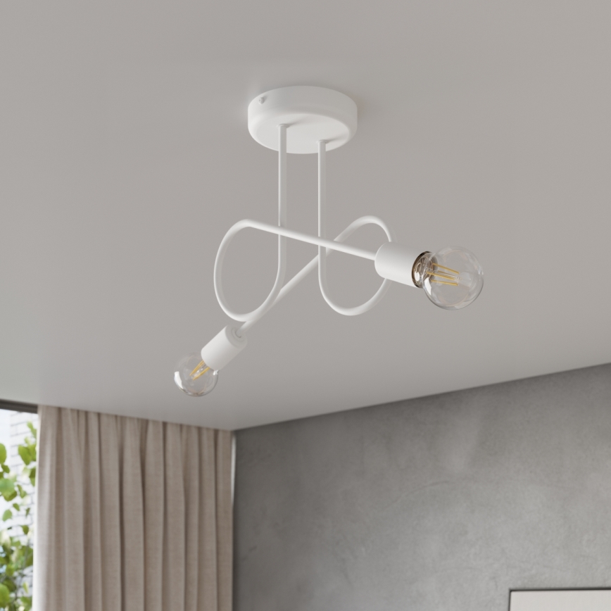 Surface-mounted chandelier LOOP 2xE27/15W/230V white