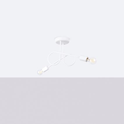 Surface-mounted chandelier LOOP 2xE27/15W/230V white