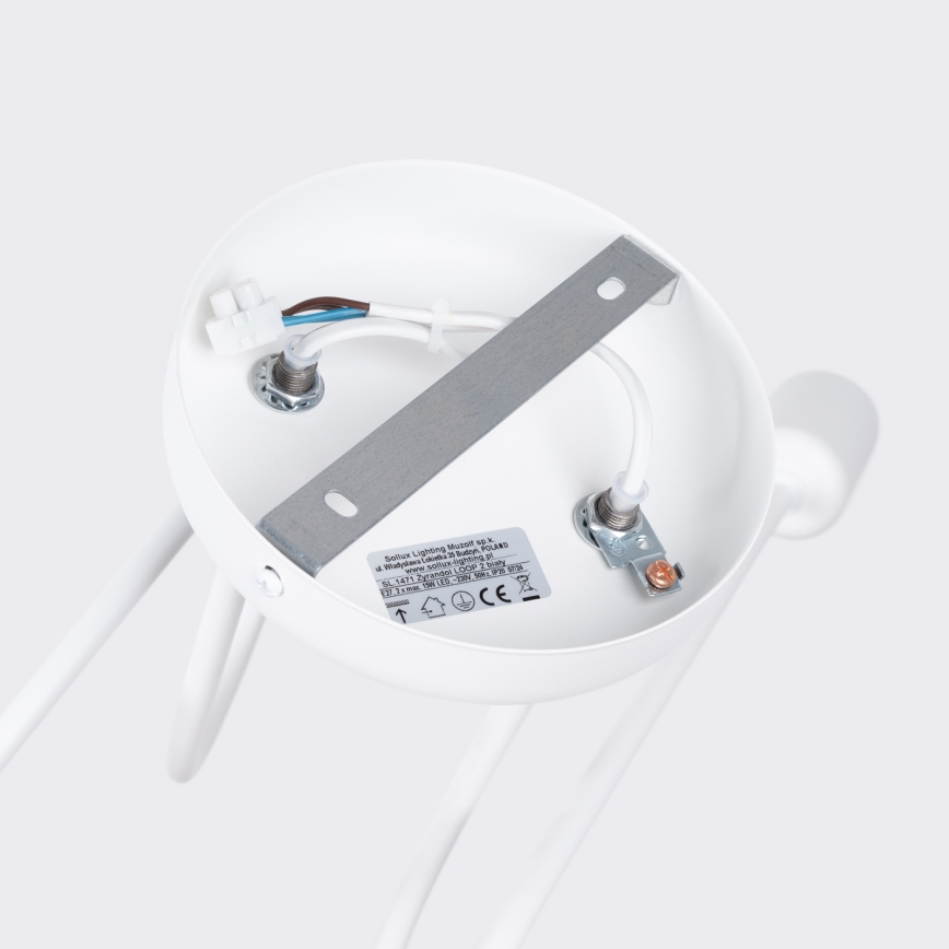 Surface-mounted chandelier LOOP 2xE27/15W/230V white