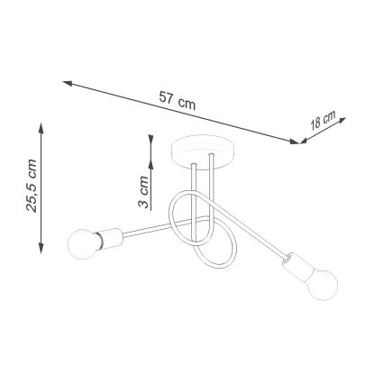 Surface-mounted chandelier LOOP 2xE27/15W/230V white