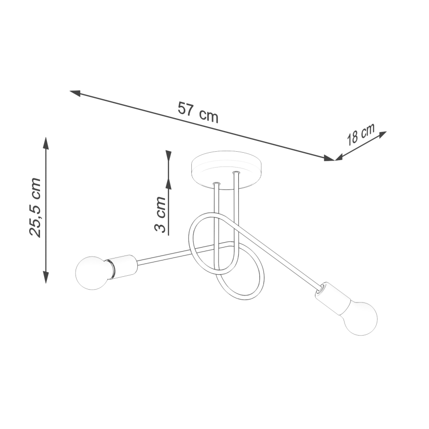 Surface-mounted chandelier LOOP 2xE27/15W/230V white