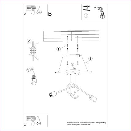 Surface-mounted chandelier LOOP 2xE27/15W/230V white