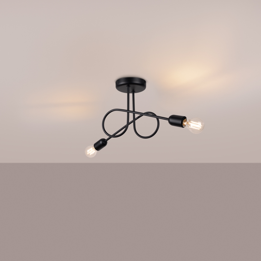 Surface-mounted chandelier LOOP 2xE27/15W/230V black