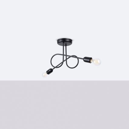 Surface-mounted chandelier LOOP 2xE27/15W/230V black