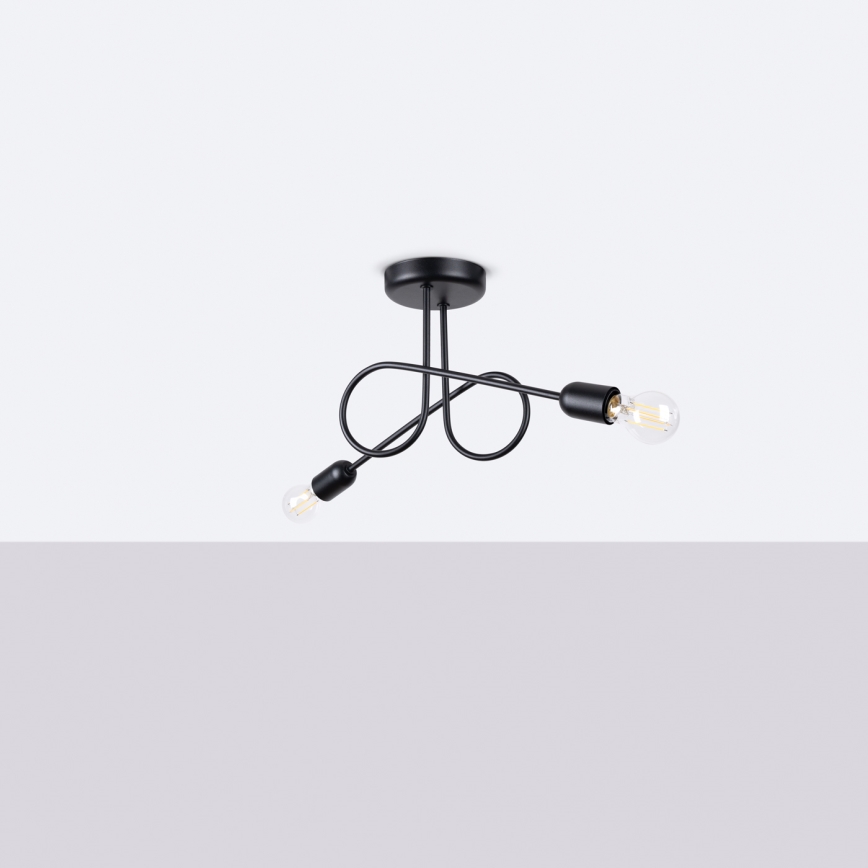 Surface-mounted chandelier LOOP 2xE27/15W/230V black