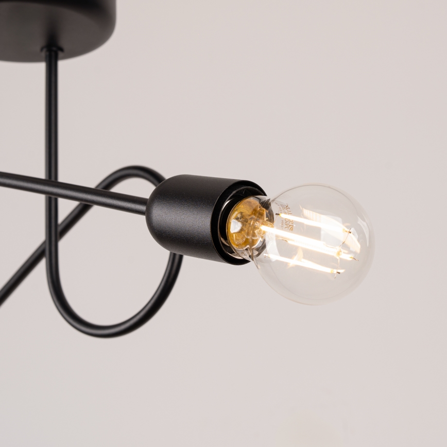 Surface-mounted chandelier LOOP 2xE27/15W/230V black