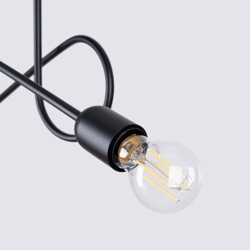 Surface-mounted chandelier LOOP 2xE27/15W/230V black