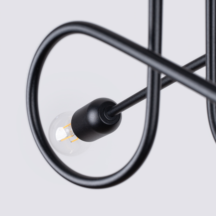 Surface-mounted chandelier LOOP 2xE27/15W/230V black