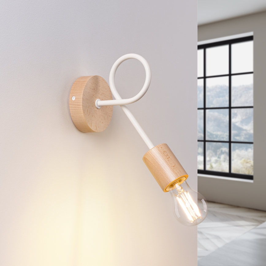Wall lamp EMBER 1xE27/15W/230V white/beige/beech