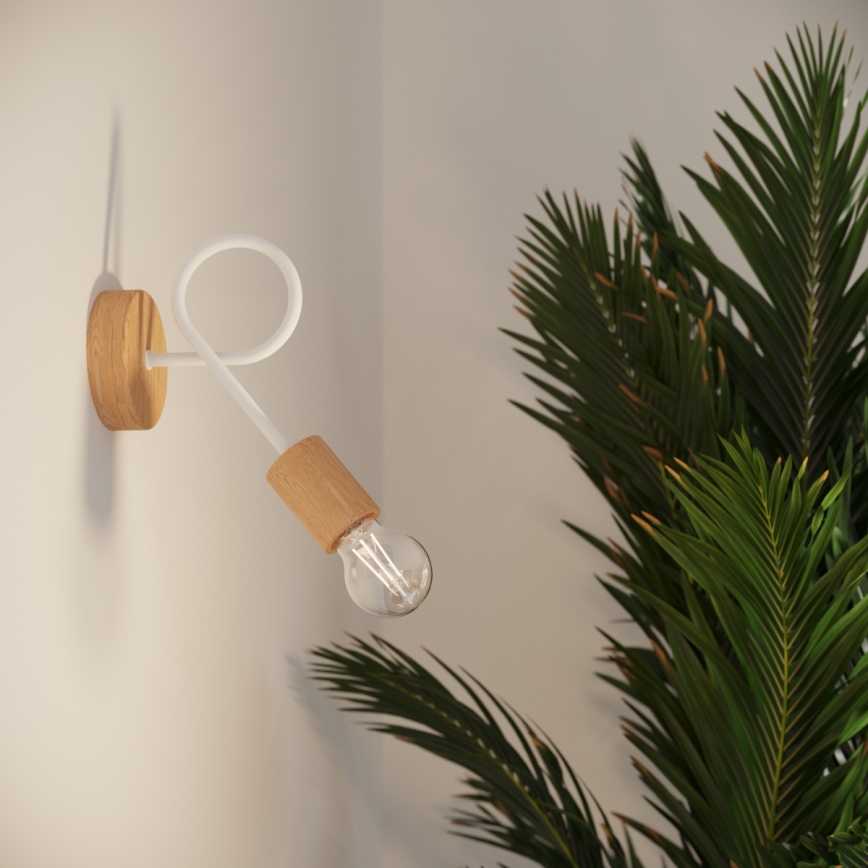 Wall lamp EMBER 1xE27/15W/230V white/beige/beech