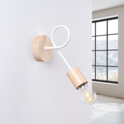 Wall lamp EMBER 1xE27/15W/230V white/beige/beech