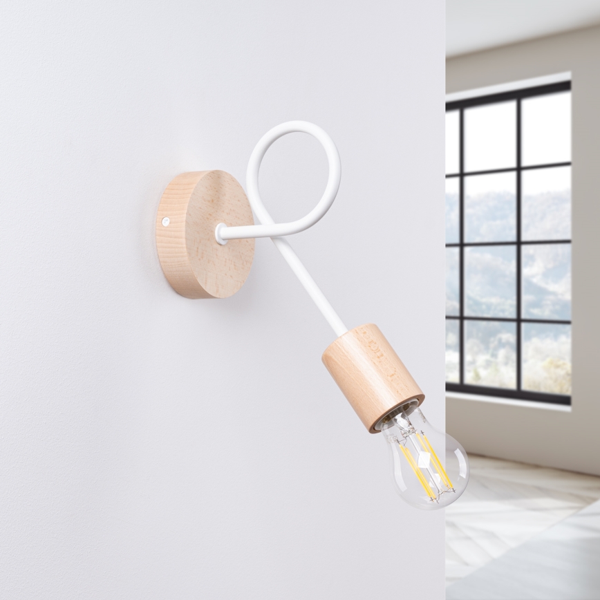 Wall lamp EMBER 1xE27/15W/230V white/beige/beech