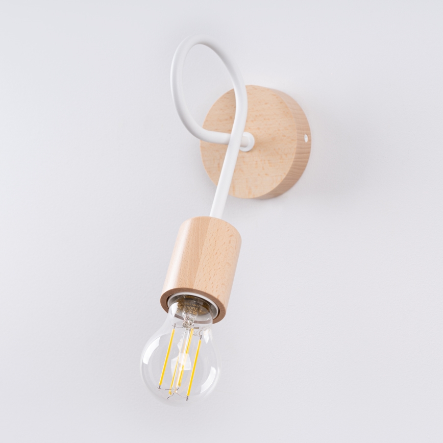 Wall lamp EMBER 1xE27/15W/230V white/beige/beech