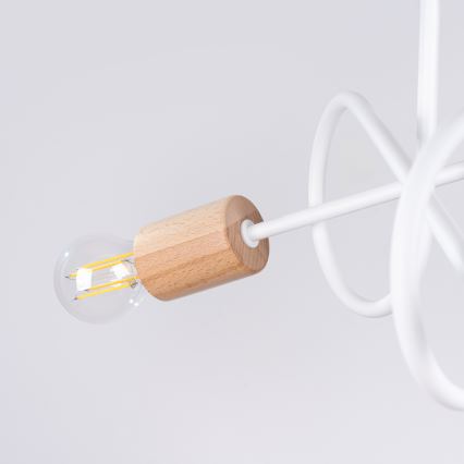 Surface-mounted chandelier EMBER 3xE27/15W/230V white/beige/beech