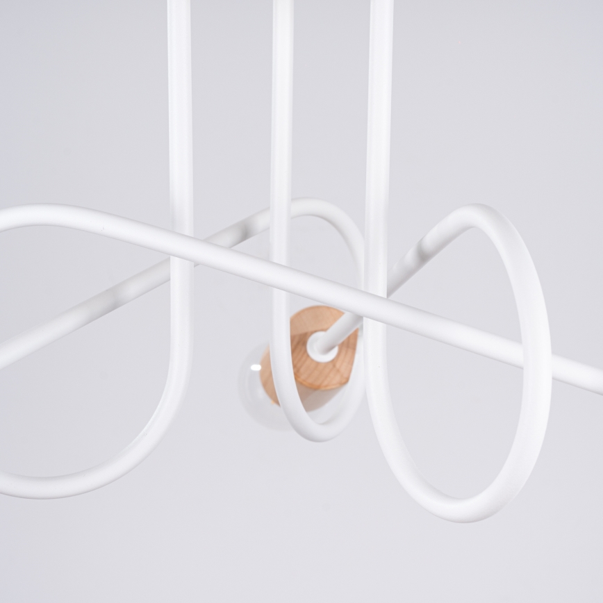 Surface-mounted chandelier EMBER 3xE27/15W/230V white/beige/beech