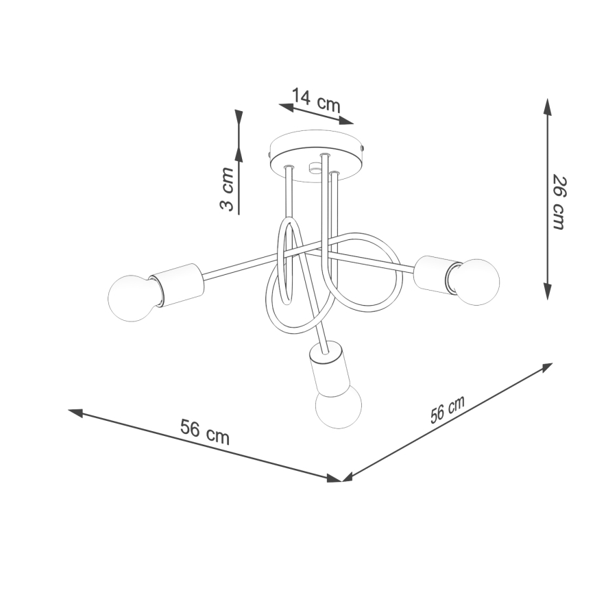Surface-mounted chandelier EMBER 3xE27/15W/230V white/beige/beech